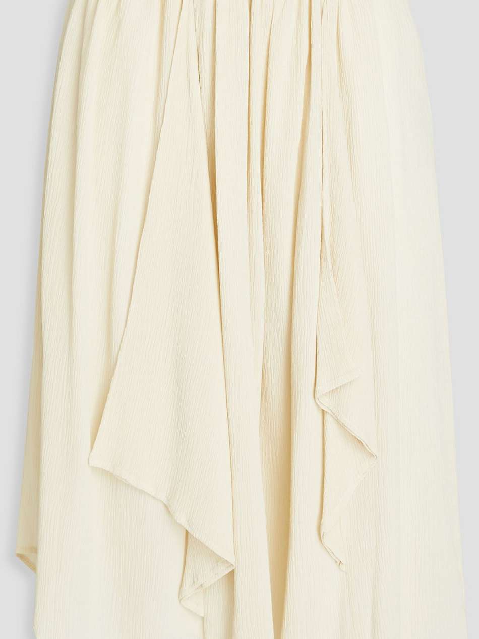 darnae cotton and silk-blend crepon midi skirt