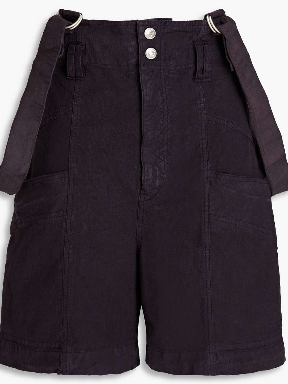 effie linen-blend ripstop shorts
