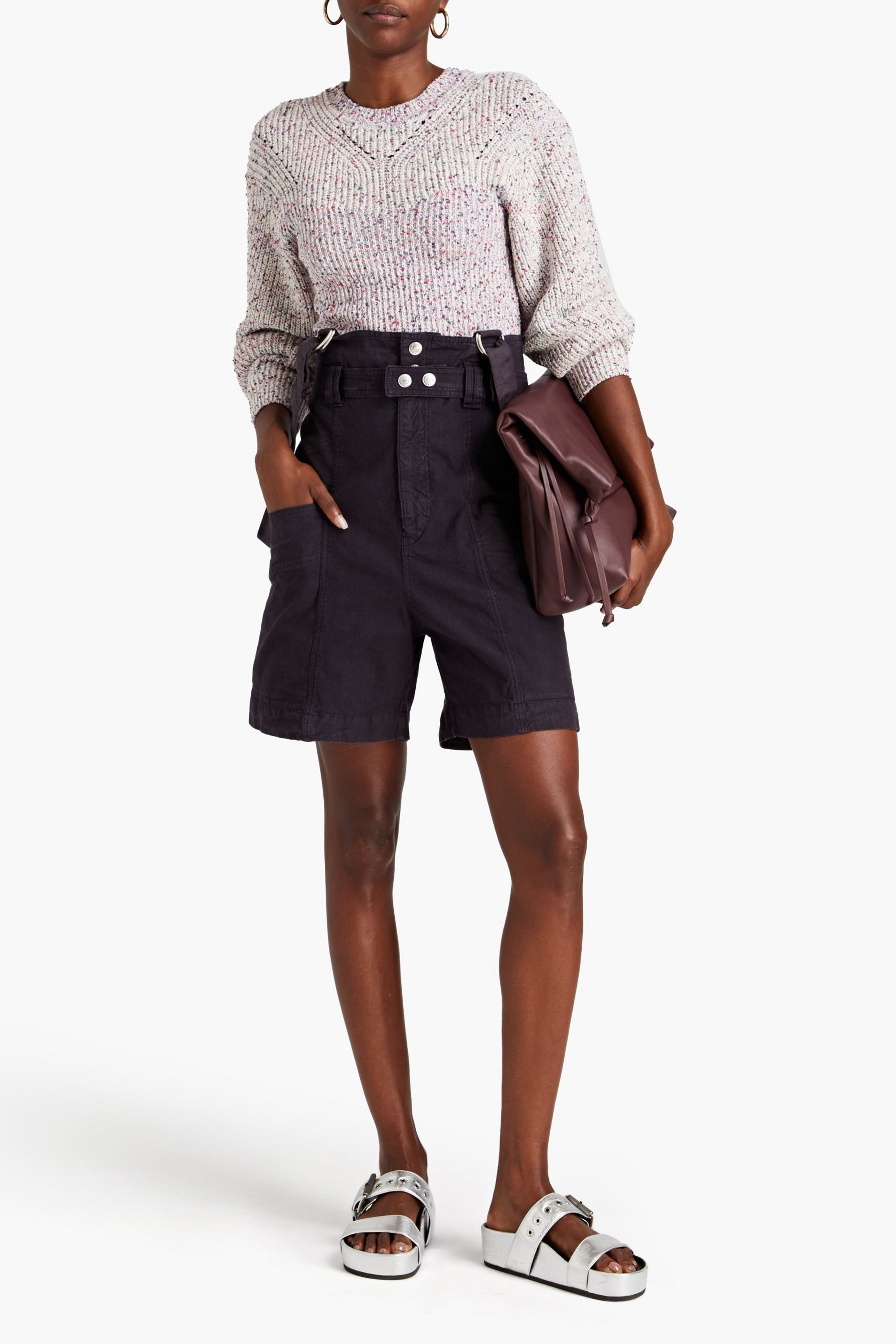 Isabel Marant Effie linen-blend ripstop shorts