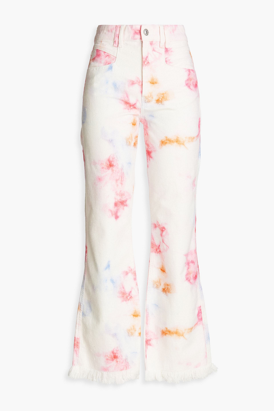 Isabel Marant Elvira Tie-dyed High-rise Flared Jeans In Pink