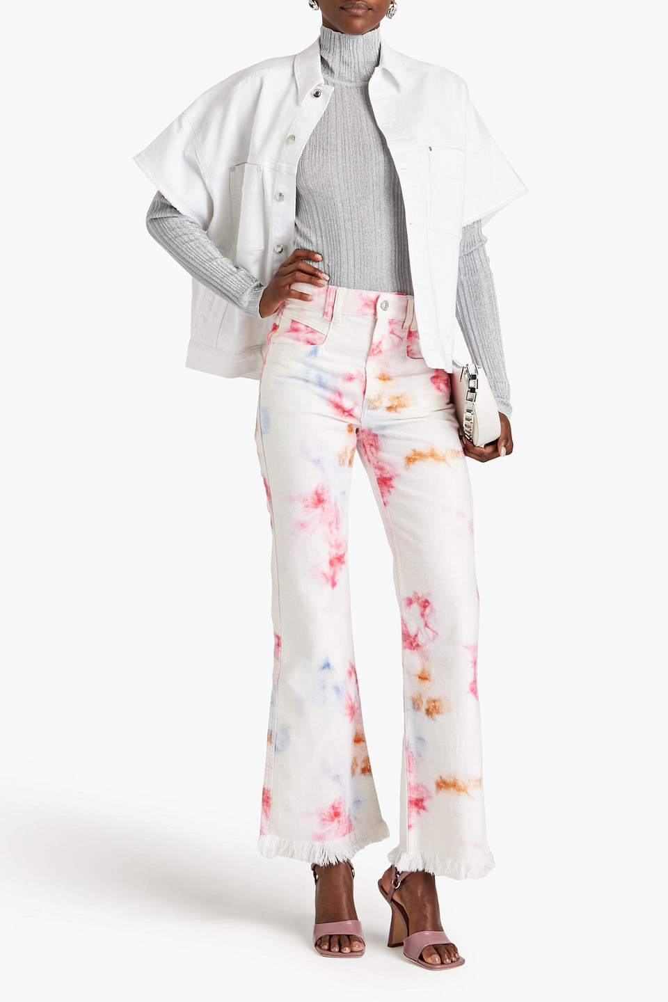 Isabel Marant Elvira Tie-dyed High-rise Flared Jeans In Pink