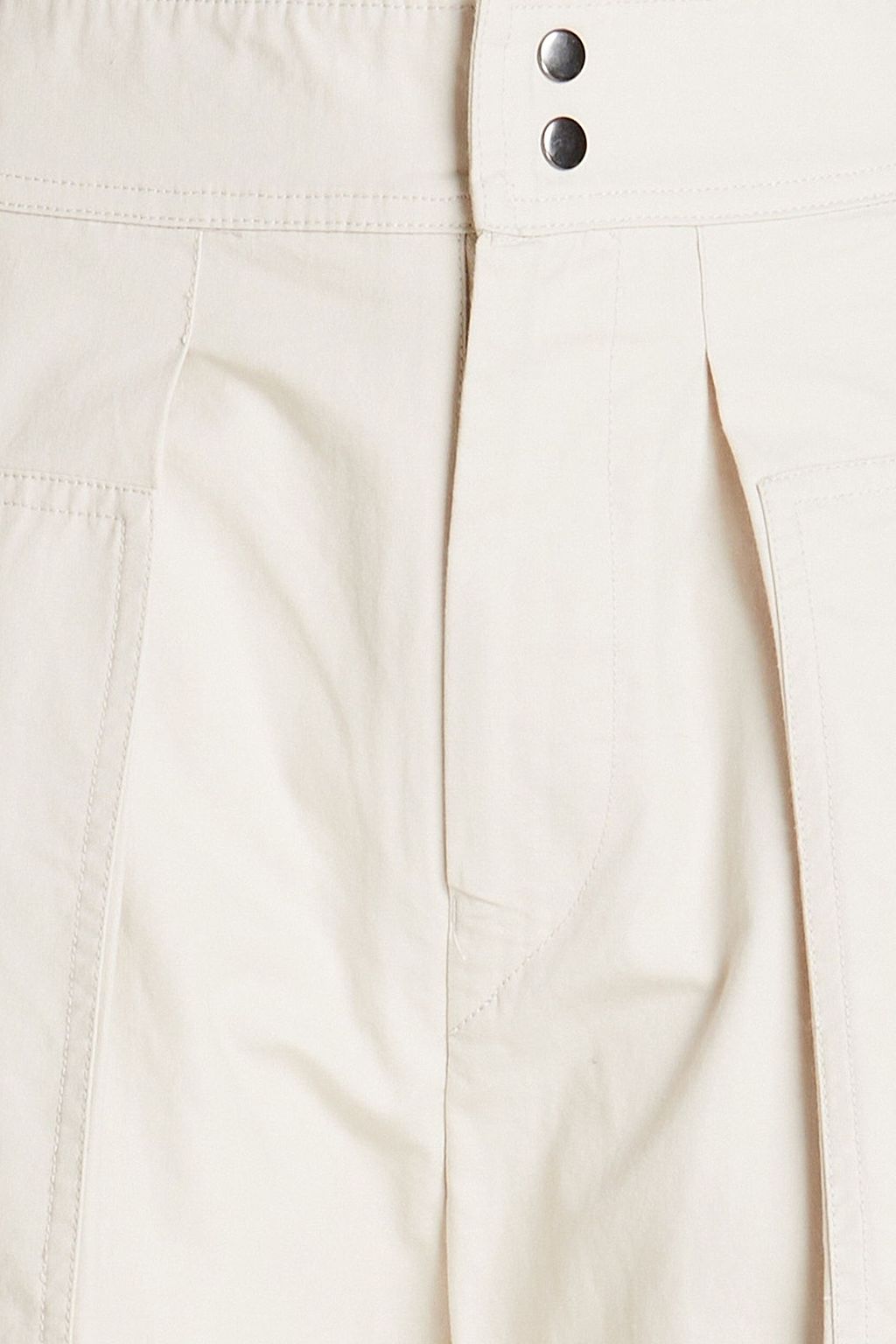 ISABEL MARANT Cropped pleated cotton tapered pants