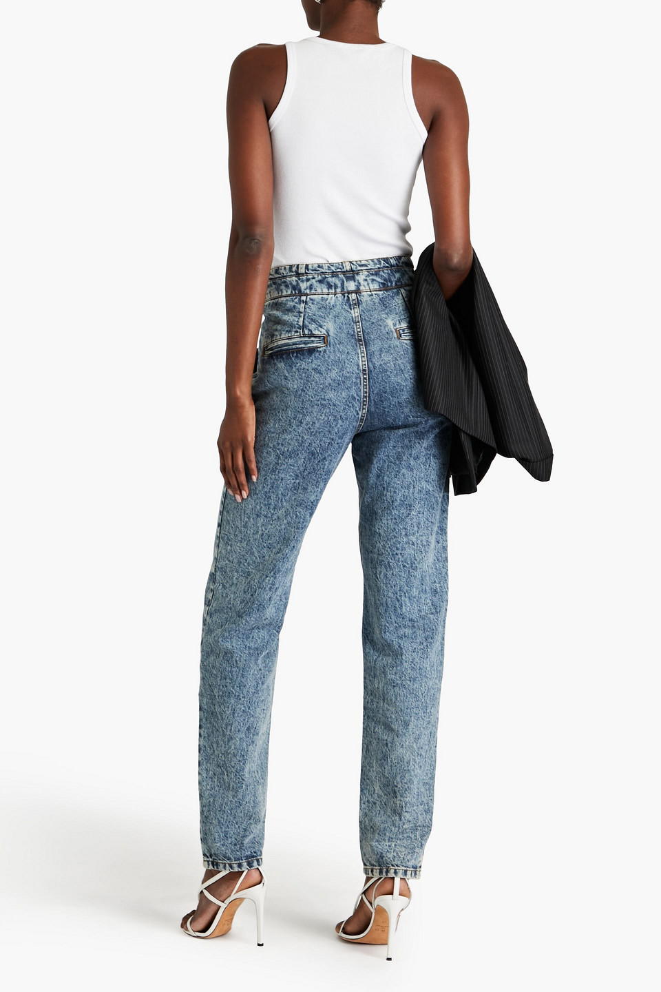 ISABEL MARANT ACID-WASH HIGH-RISE TAPERED JEANS