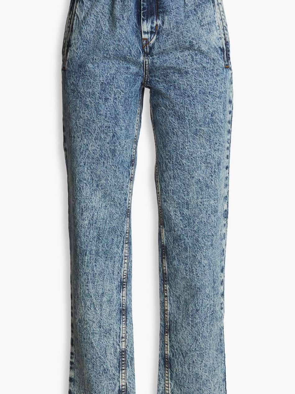 acid-wash high-rise tapered jeans