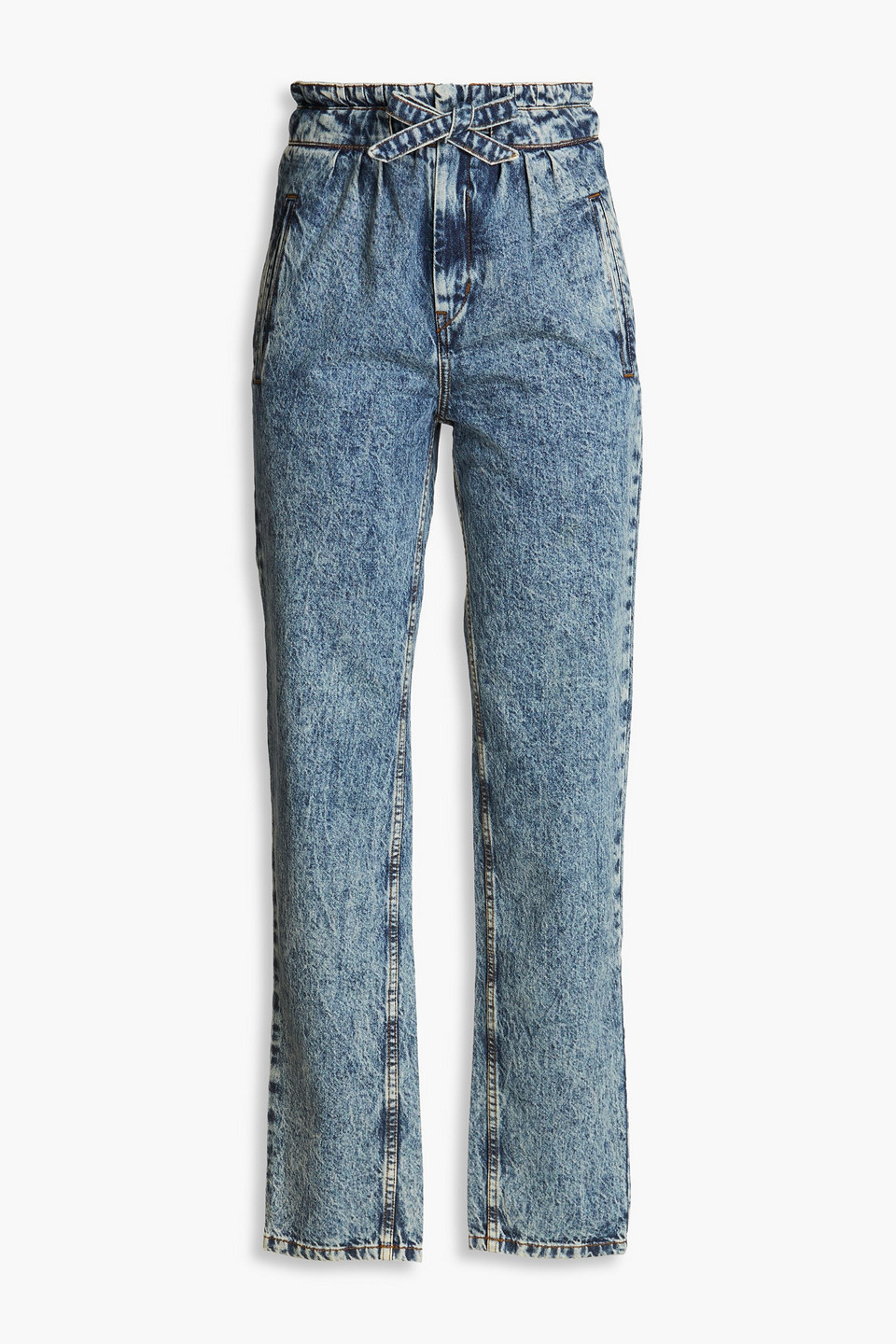 Isabel Marant Acid-wash High-rise Tapered Jeans In Mittelblauer Denim