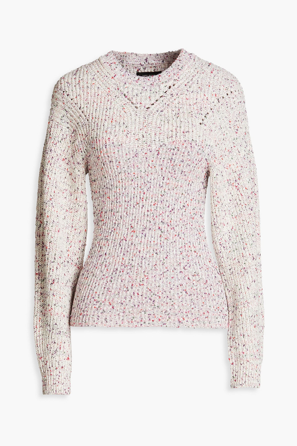 Isabel Marant Donegal Ribbed-knit Sweater In Violett