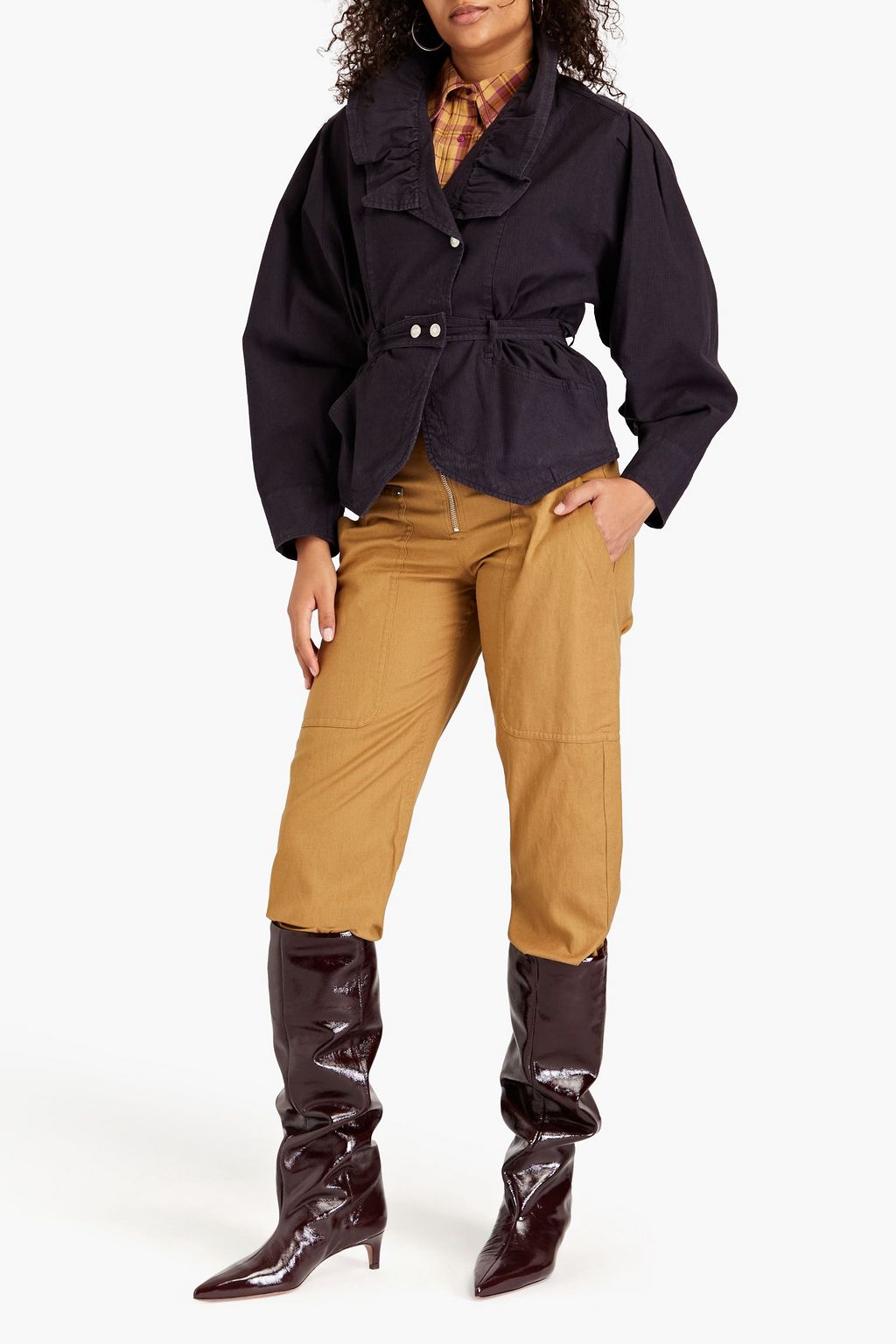 ISABEL MARANT Epaline ruffled linen-blend ripstop jacket