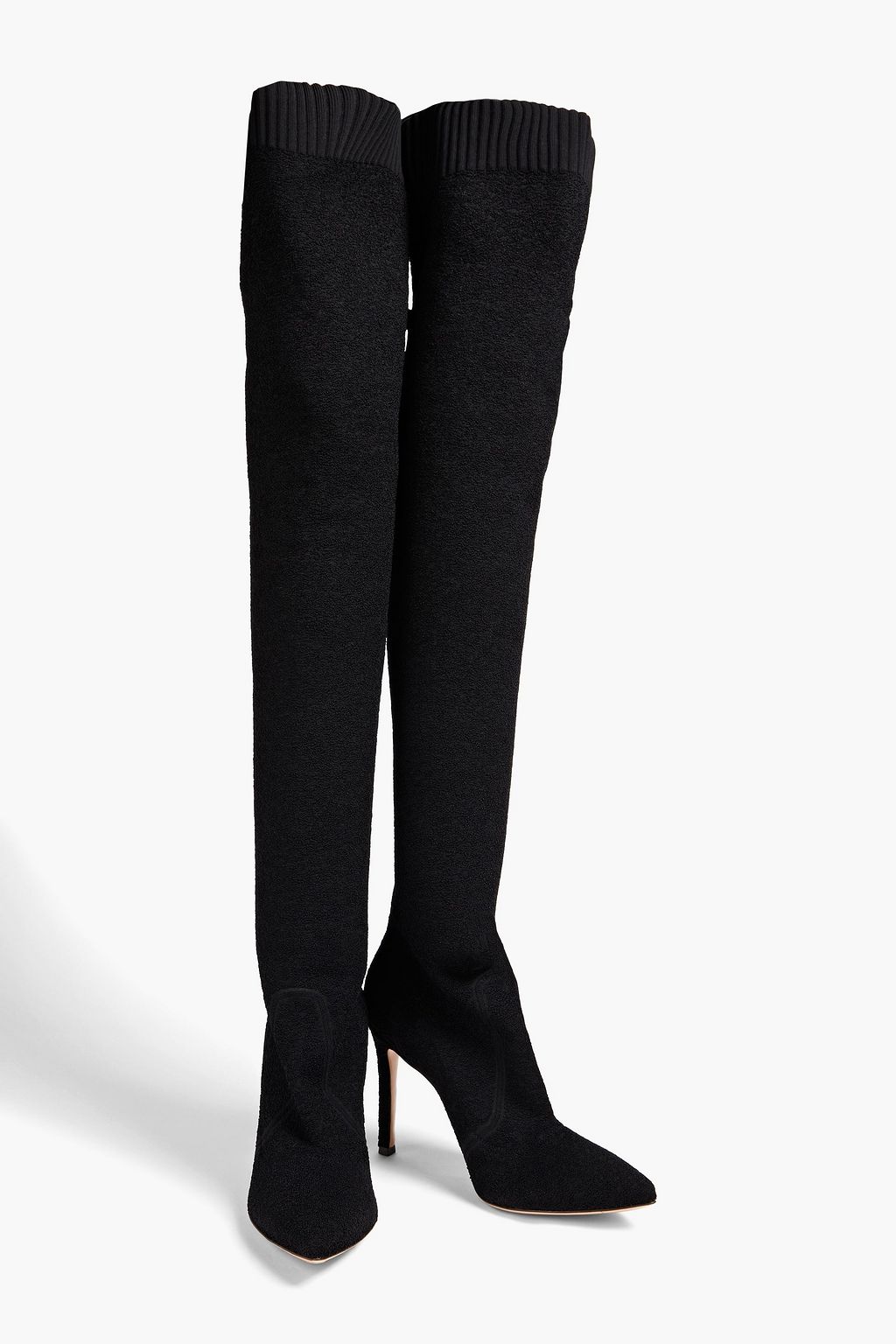 GIANVITO ROSSI Fiona bouclé-knit over-the-knee boots