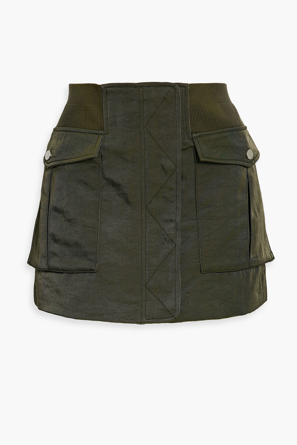 Dion Lee Twill Mini Skirt In Army Green