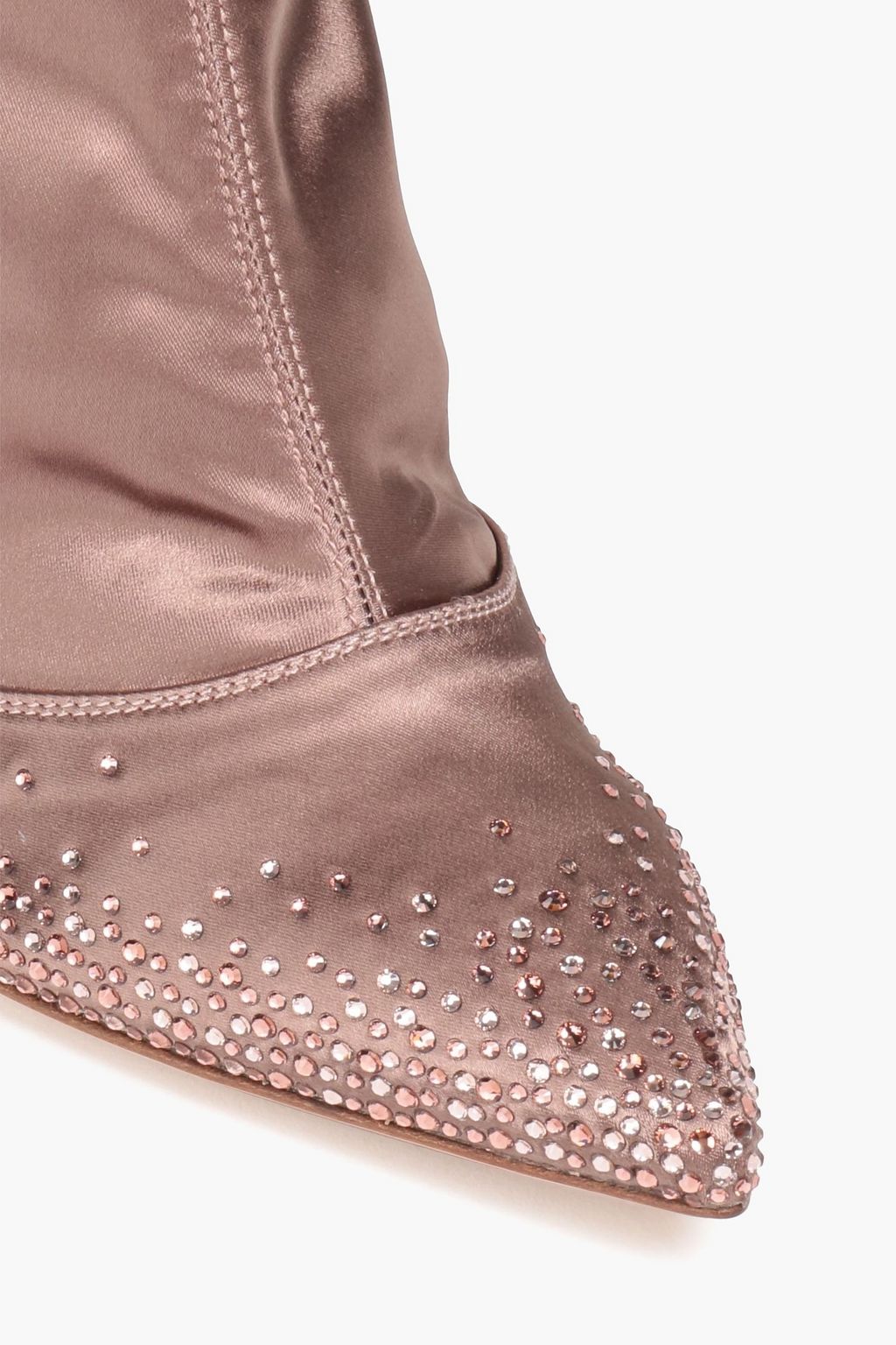 GIANVITO ROSSI Crystal-embellished stretch-satin sock boots