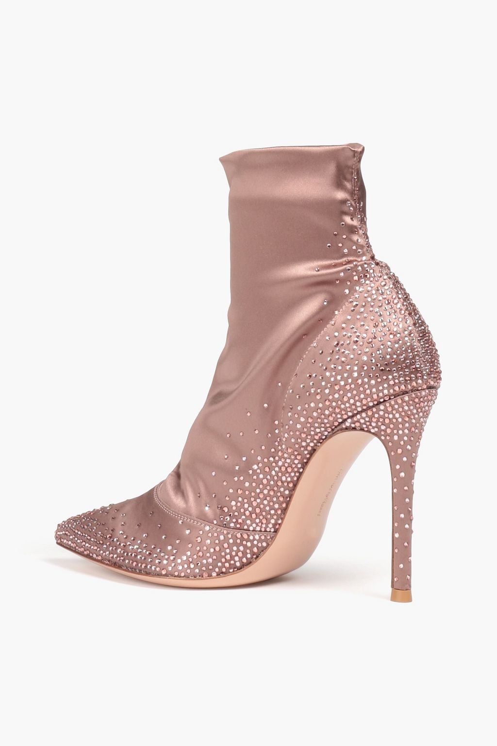 GIANVITO ROSSI Crystal-embellished stretch-satin sock boots