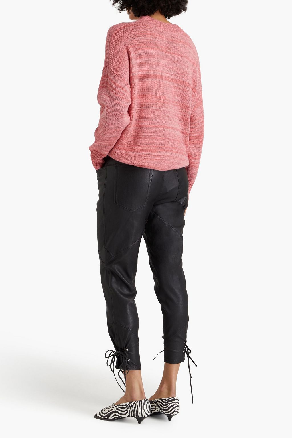 ISABEL MARANT 가죽 크롭 테이퍼드 팬츠