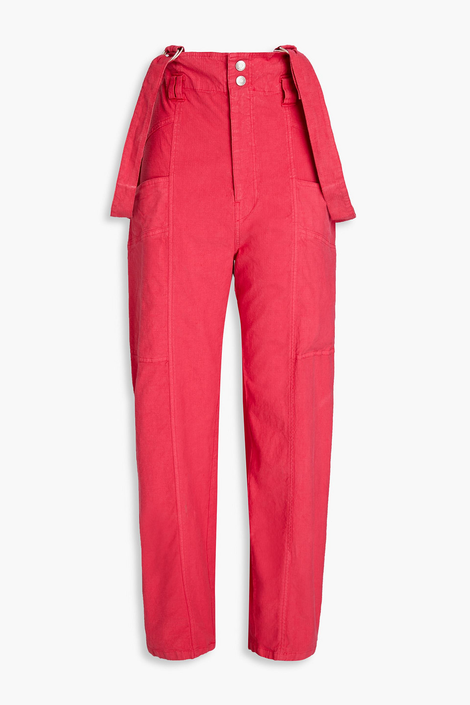 Isabel Marant Ekla Linen-blend Ripstop Tapered Pants In Korallenrot