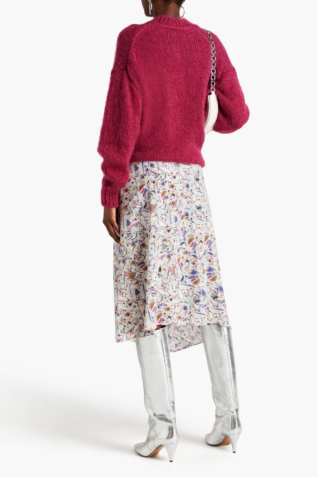ISABEL MARANT Cacia asymmetric silk-blend crepe de chine midi skirt