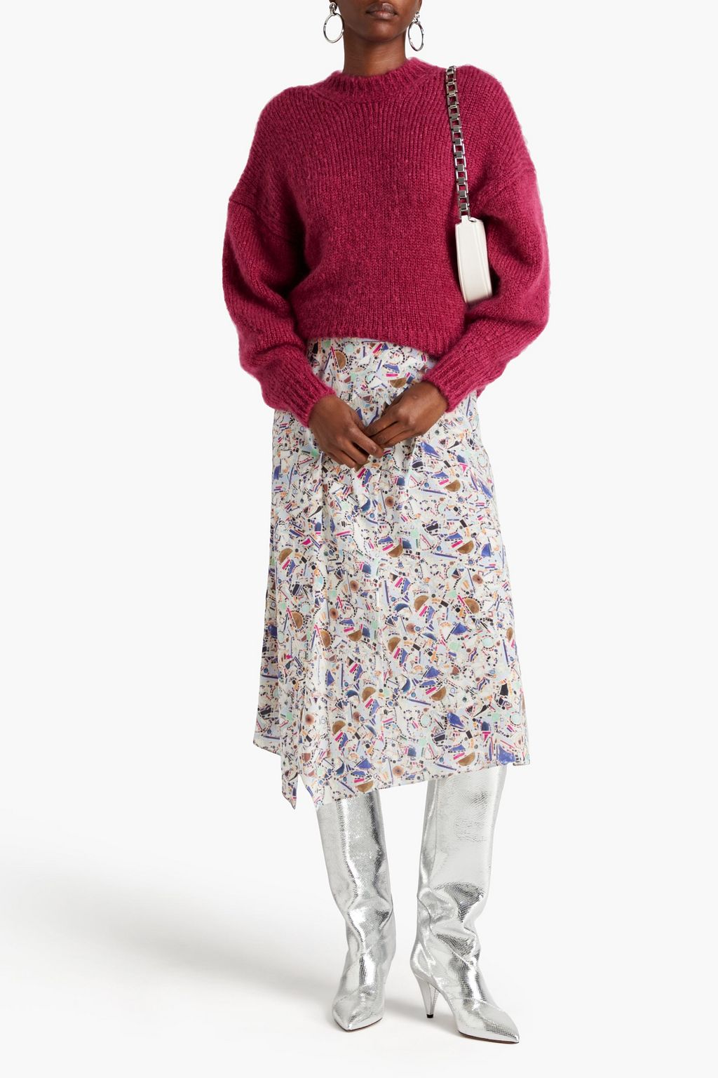 ISABEL MARANT Cacia asymmetric silk-blend crepe de chine midi skirt