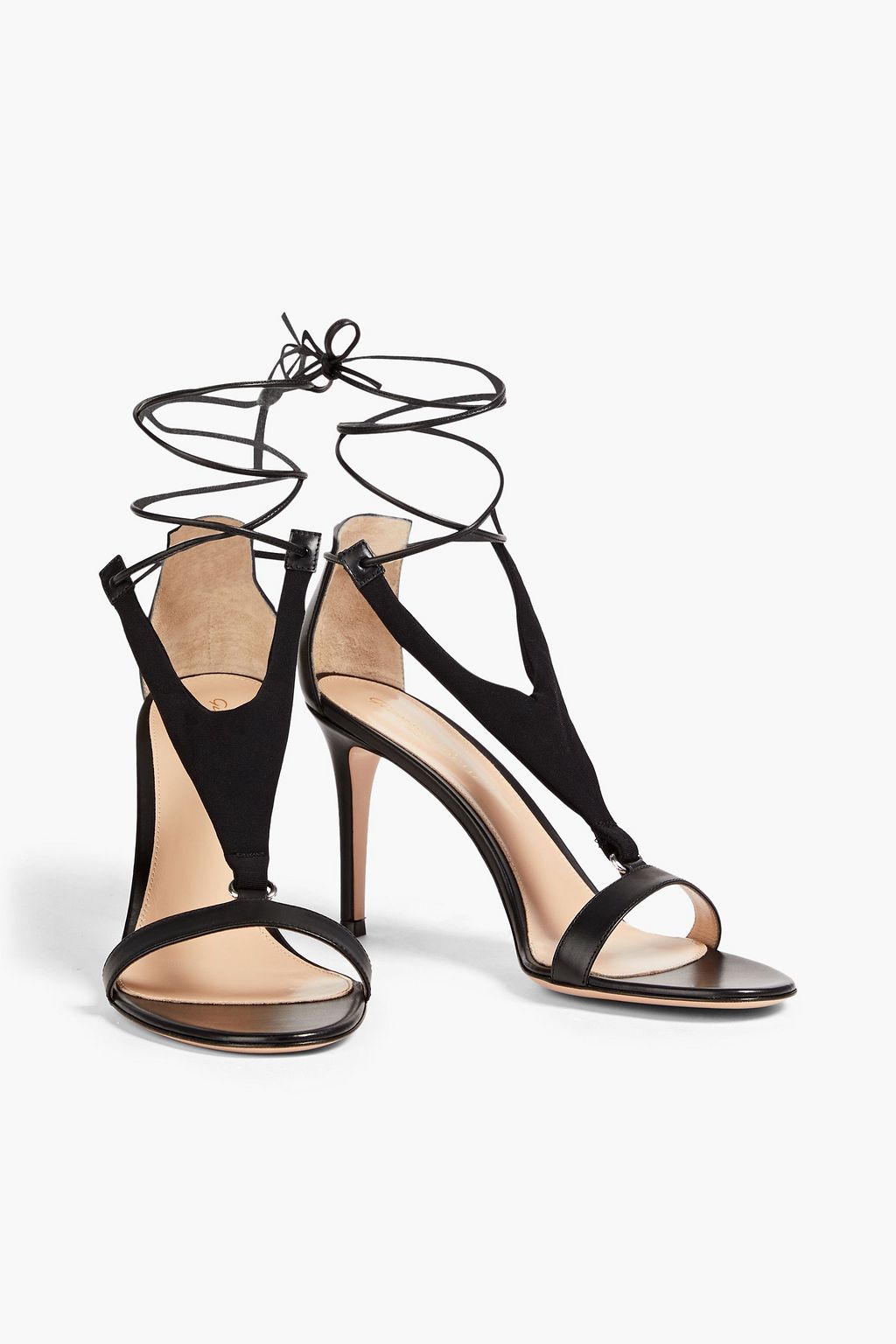 GIANVITO ROSSI Jersey-trimmed leather sandals