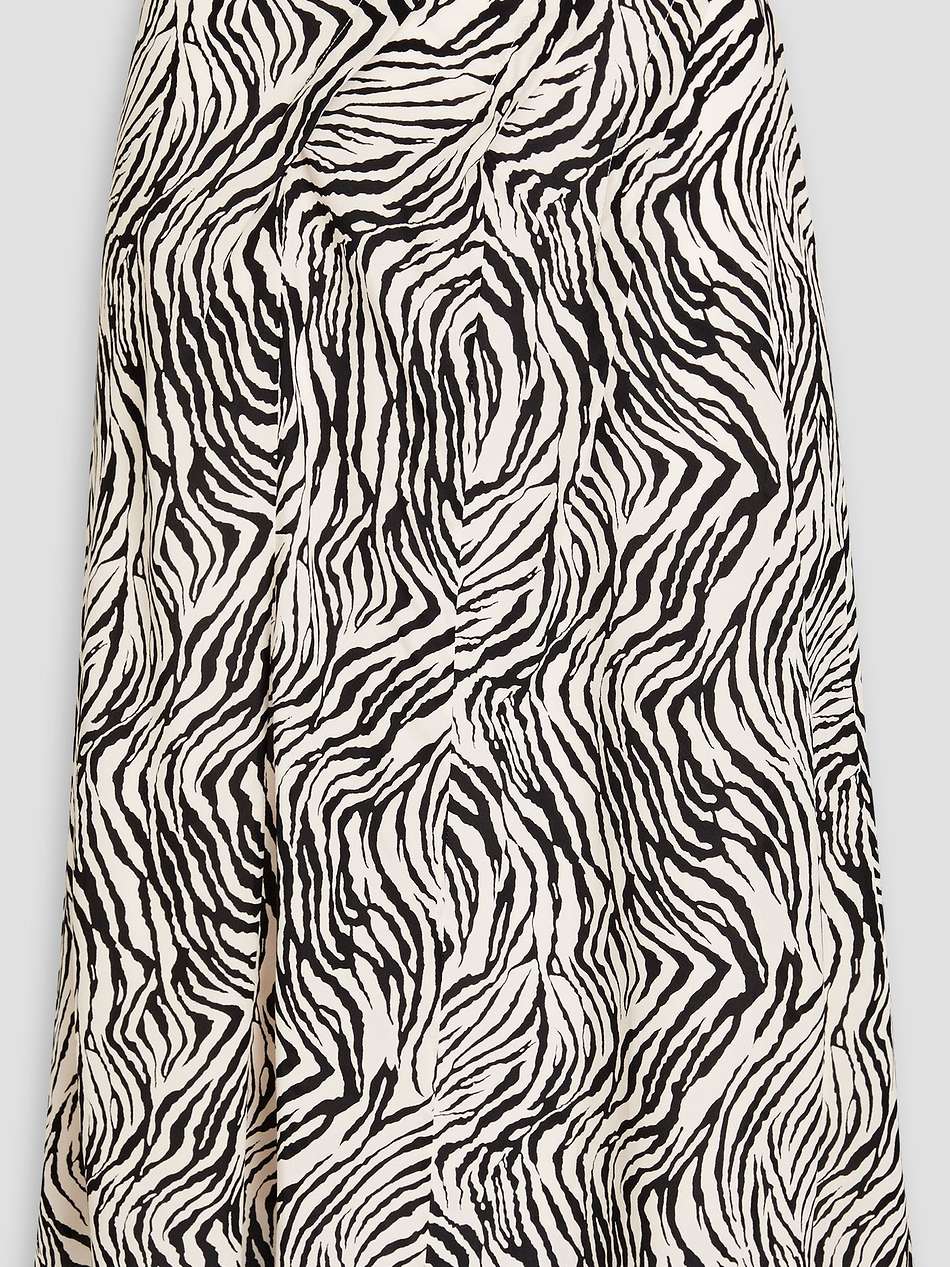 cacia zebra-print crepe de chine midi skirt