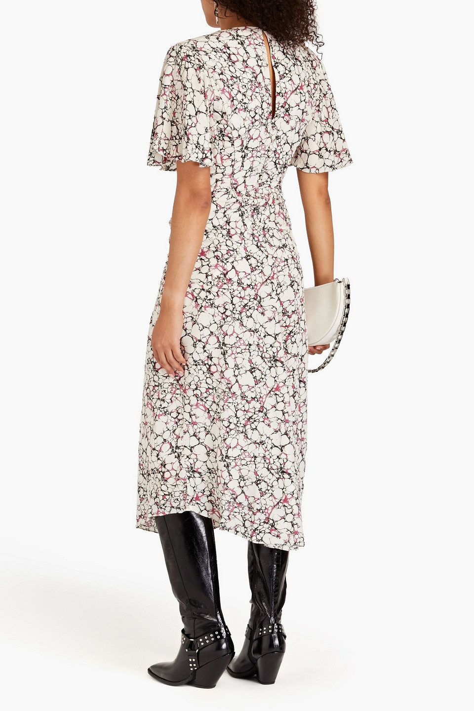 ISABEL MARANT BERWICK PRINTED SILK CREPE DE CHINE MIDI DRESS
