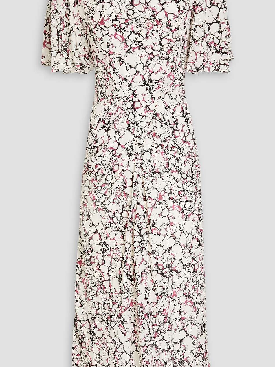berwick printed silk crepe de chine midi dress