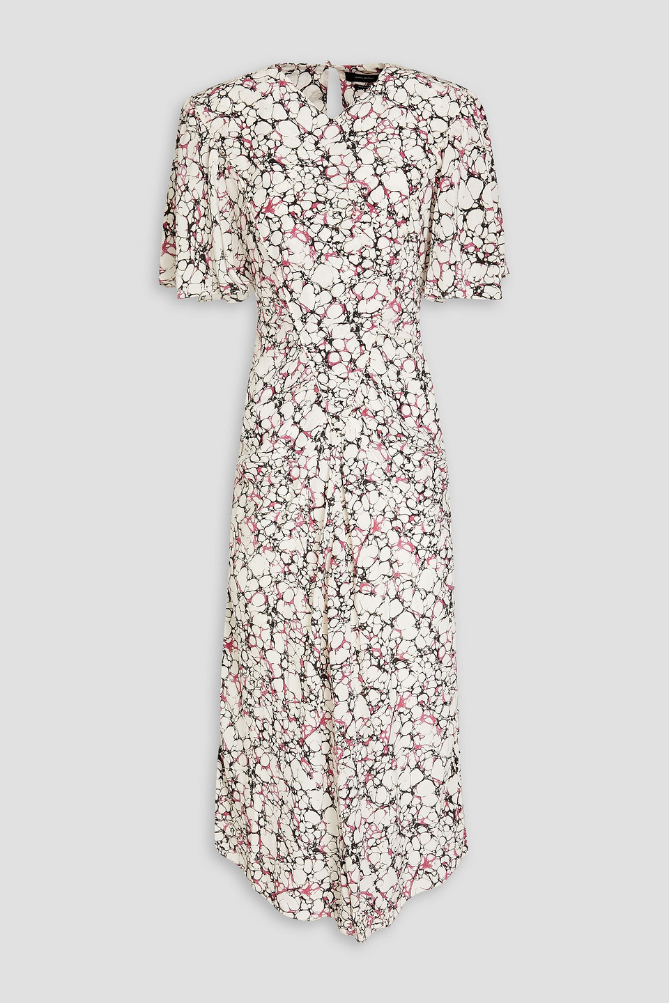 Isabel Marant Berwick Printed Silk Crepe De Chine Midi Dress In Naturfarben