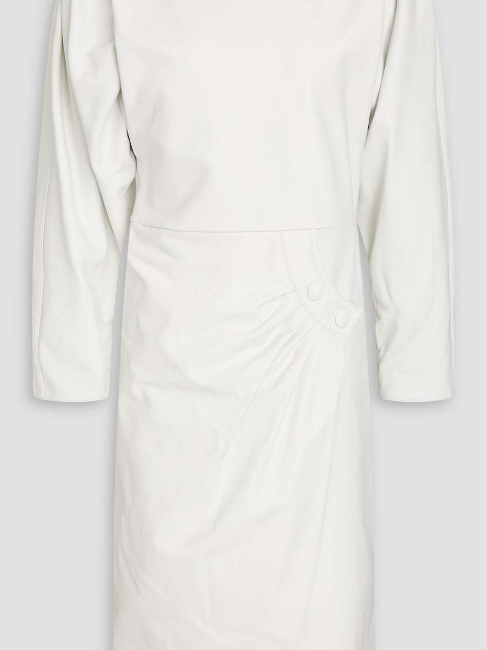 wrap-effect leather dress