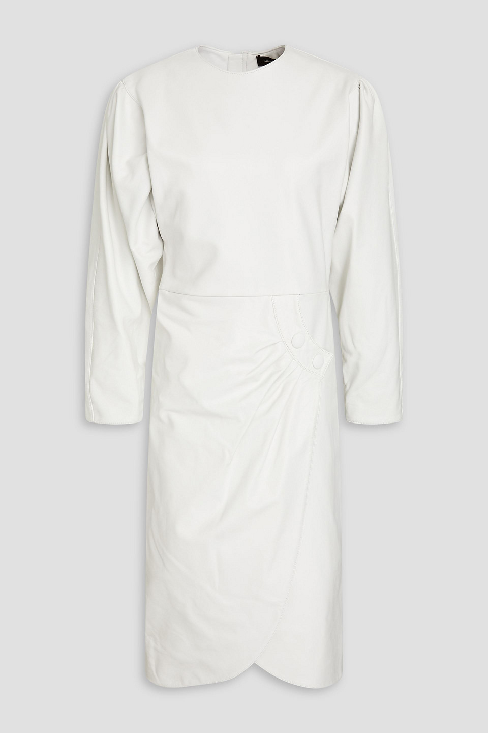 Isabel Marant Wrap-effect Leather Dress In Weiss