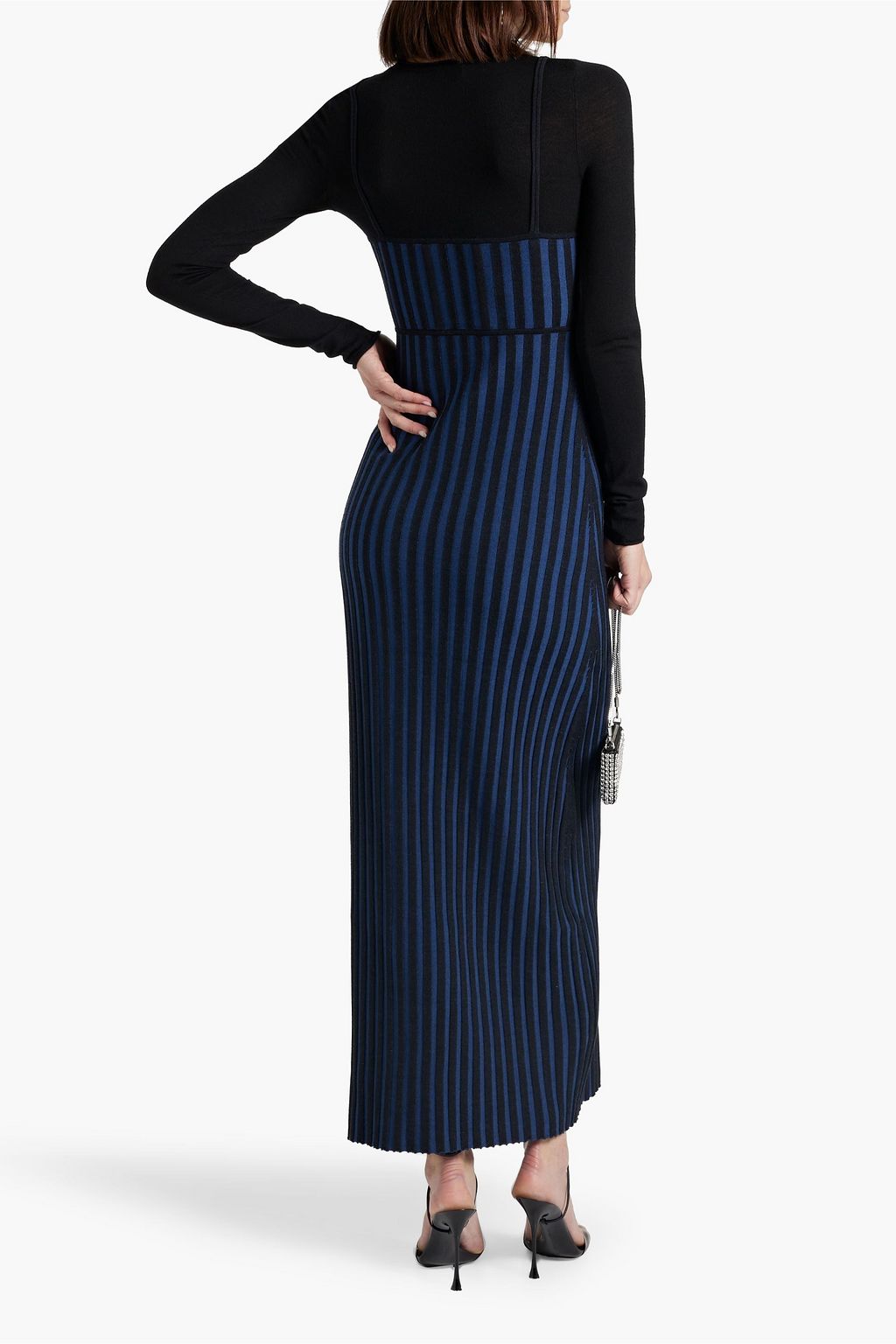 DION LEE 레이어드 골지 메리노 울 혼방 맥시 드레스