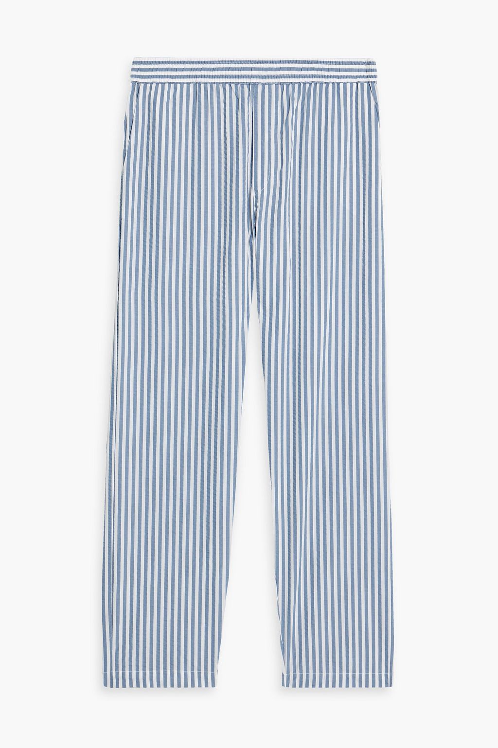 Striped cotton-poplin pajama pants