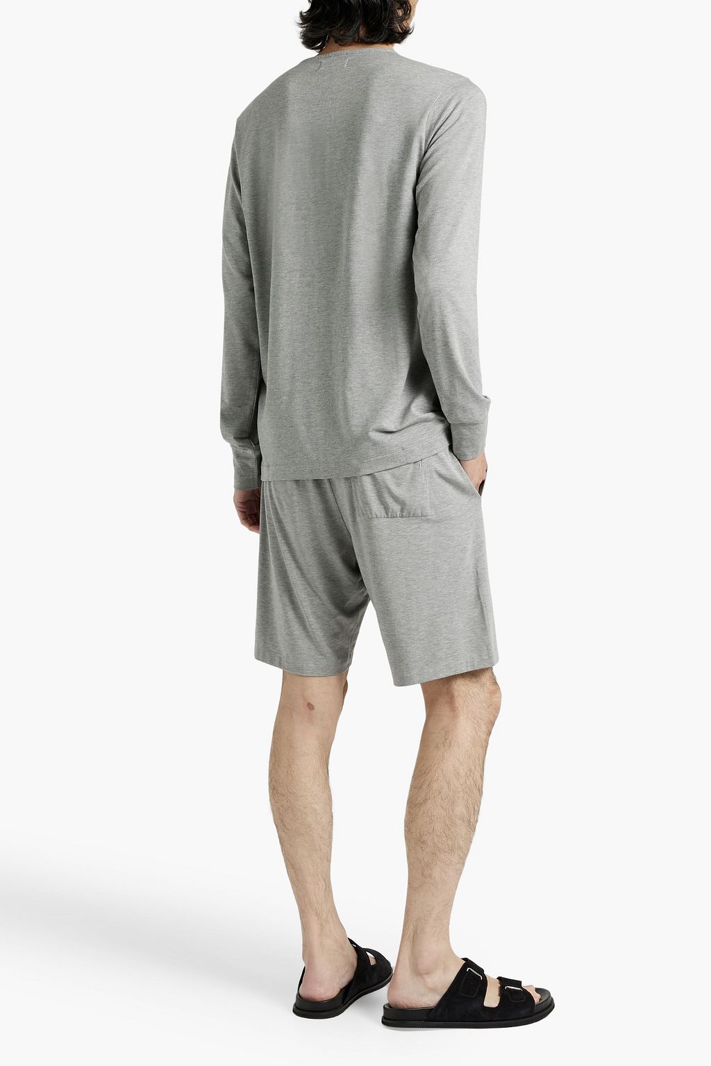 HAMILTON AND HARE Lyocell-blend jersey Henley T-shirt