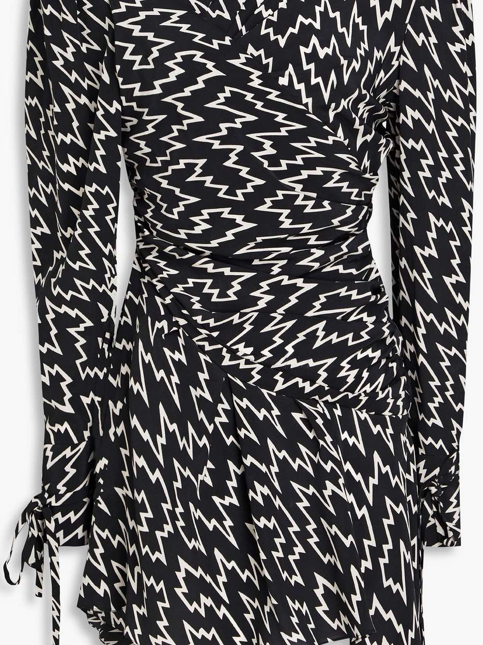 inotilia printed silk-blend crepe de chine mini dress