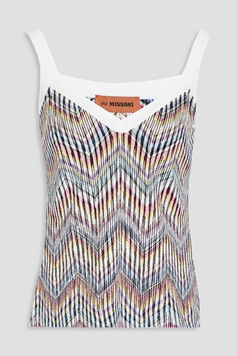 Missoni Intarsia-knit Cotton-blend Top In White