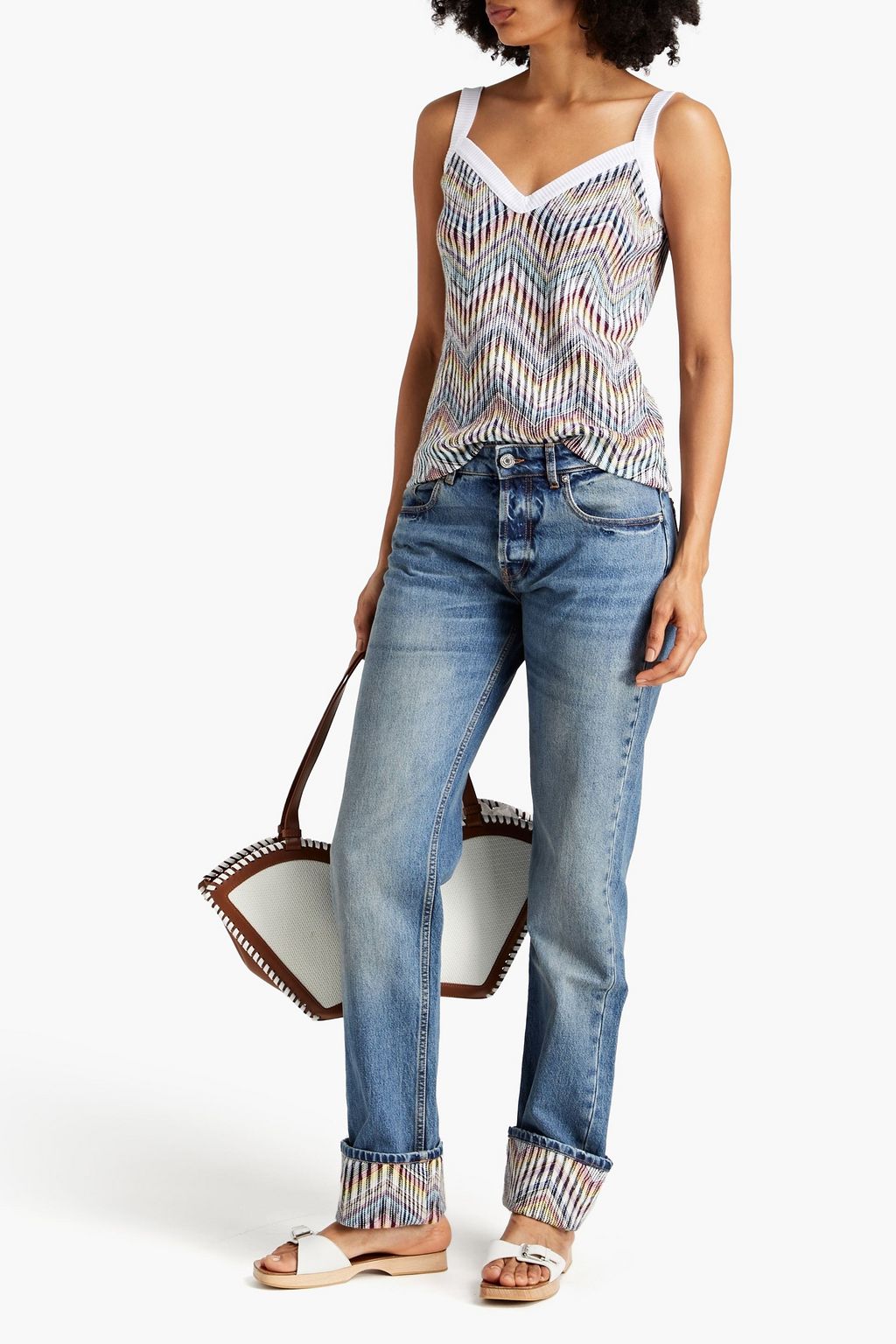 MISSONI Intarsia-knit cotton-blend top