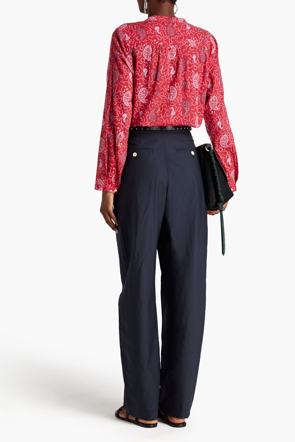 ISABEL MARANT Tacoma Pleated cotton-blend tapered pants
