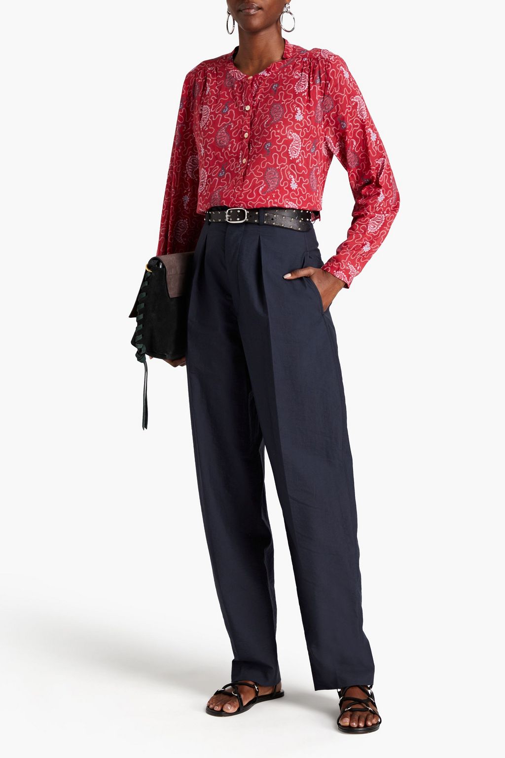 ISABEL MARANT Tacoma Pleated cotton-blend tapered pants