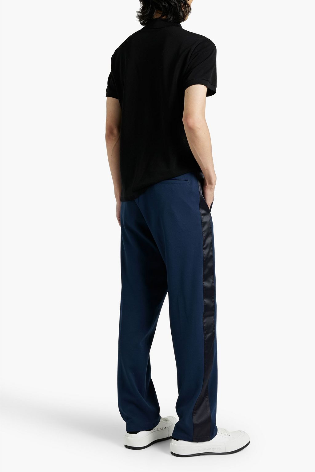 DUNHILL Satin-trimmed jersey pants