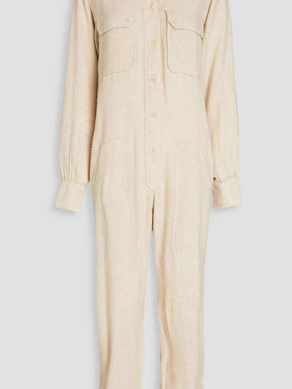 tacaia cropped silk-twill jumpsuit