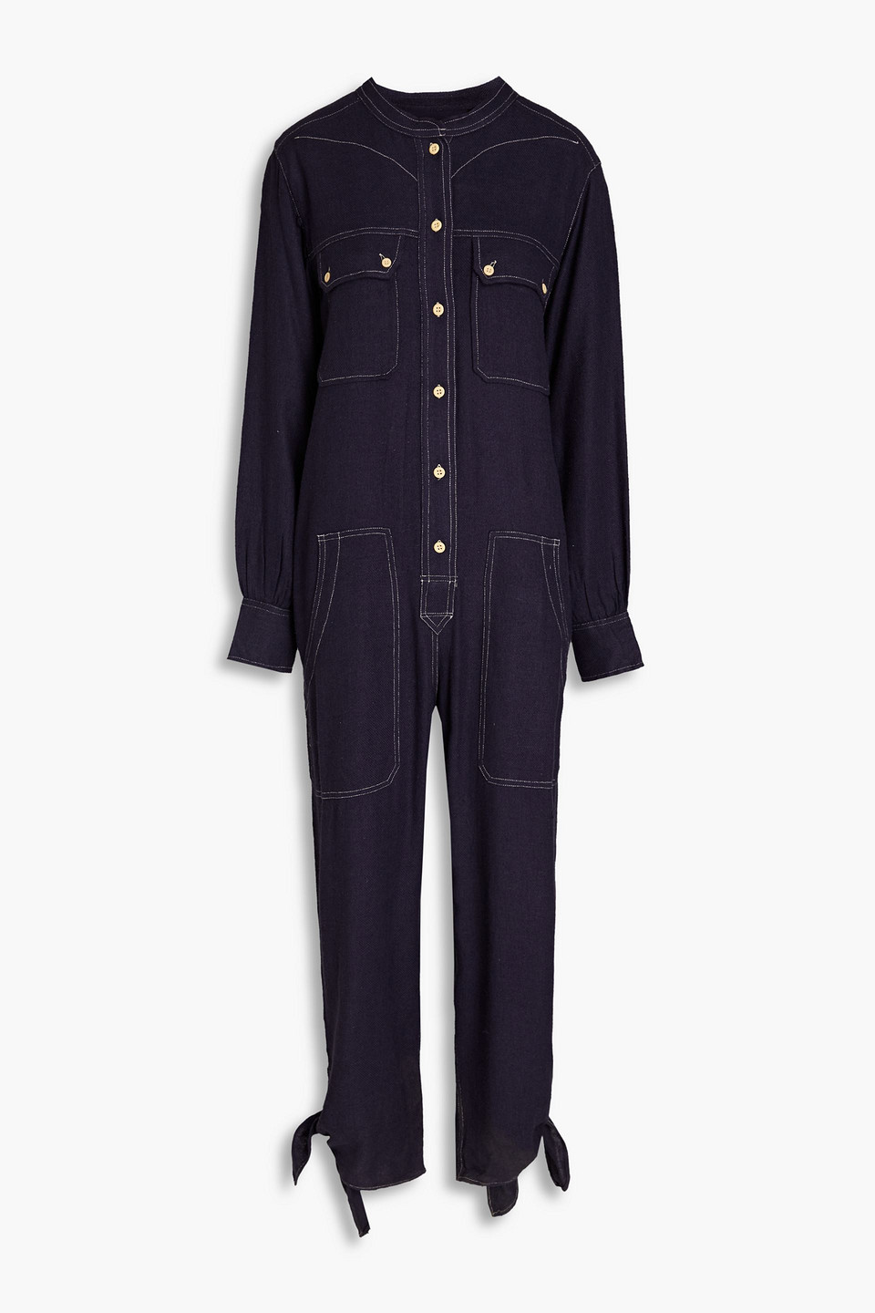 Isabel Marant - Tacaia cropped silk-twill jumpsuit - Blue - FR 34
