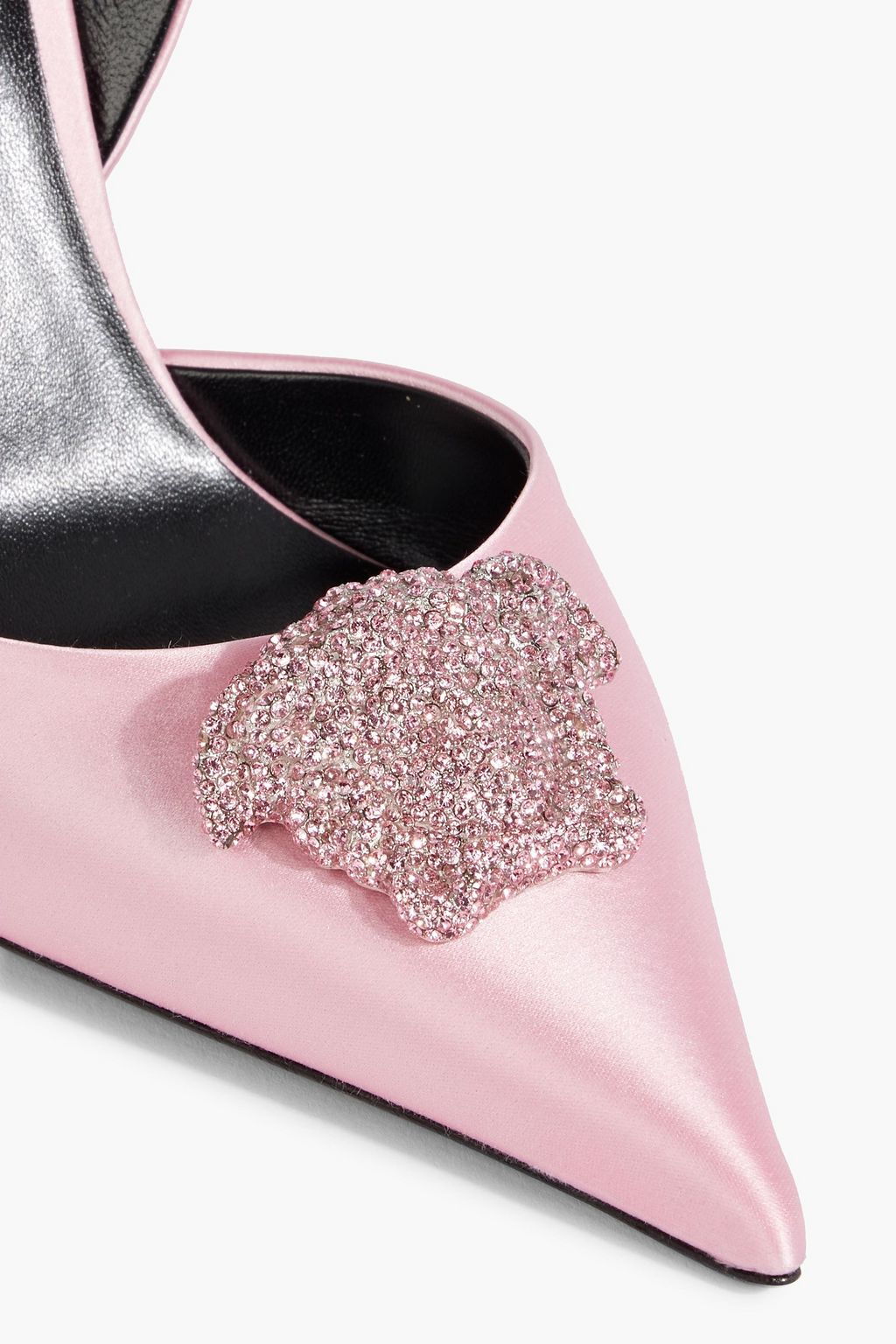 VERSACE Embellished satin pumps