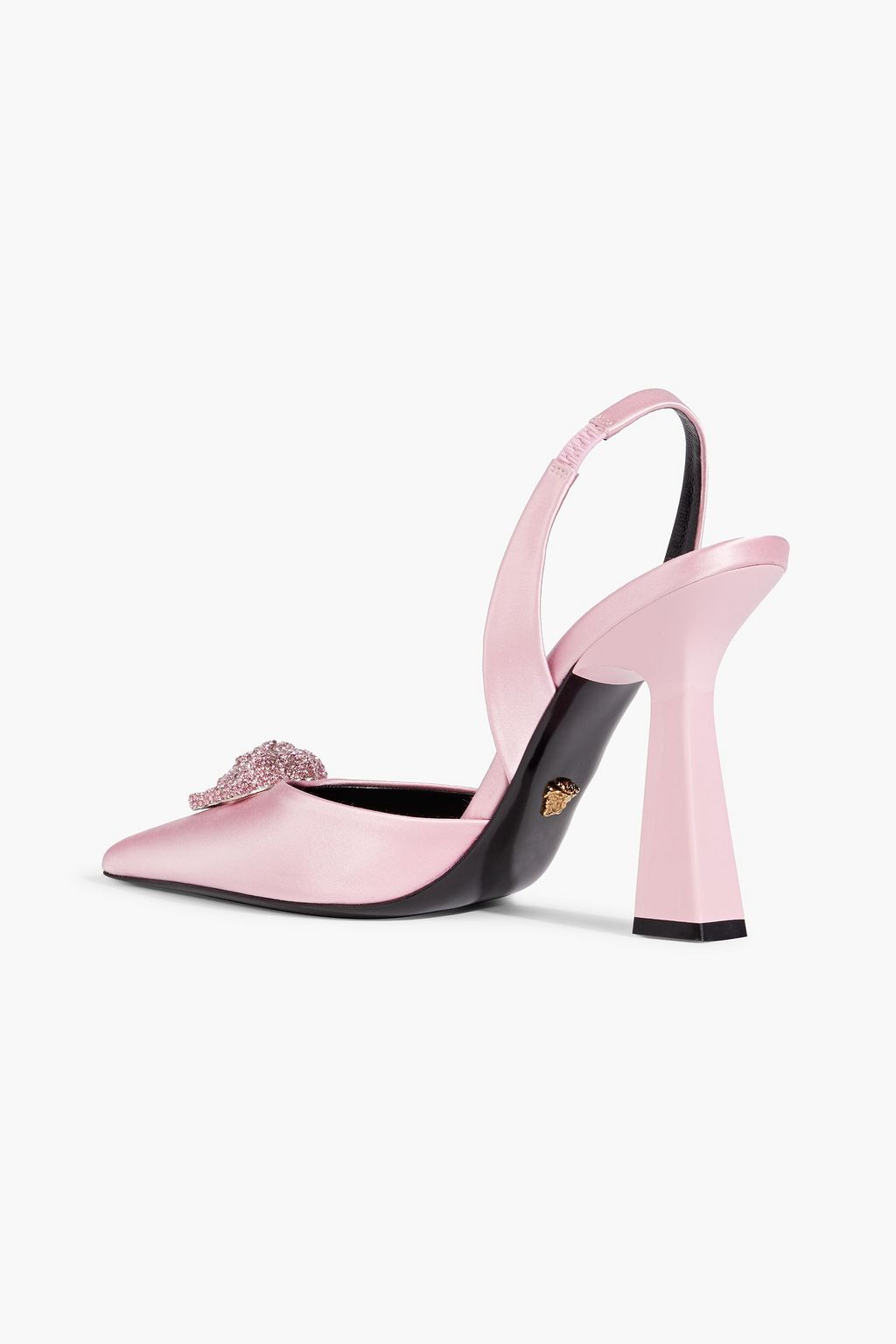 VERSACE Embellished satin pumps