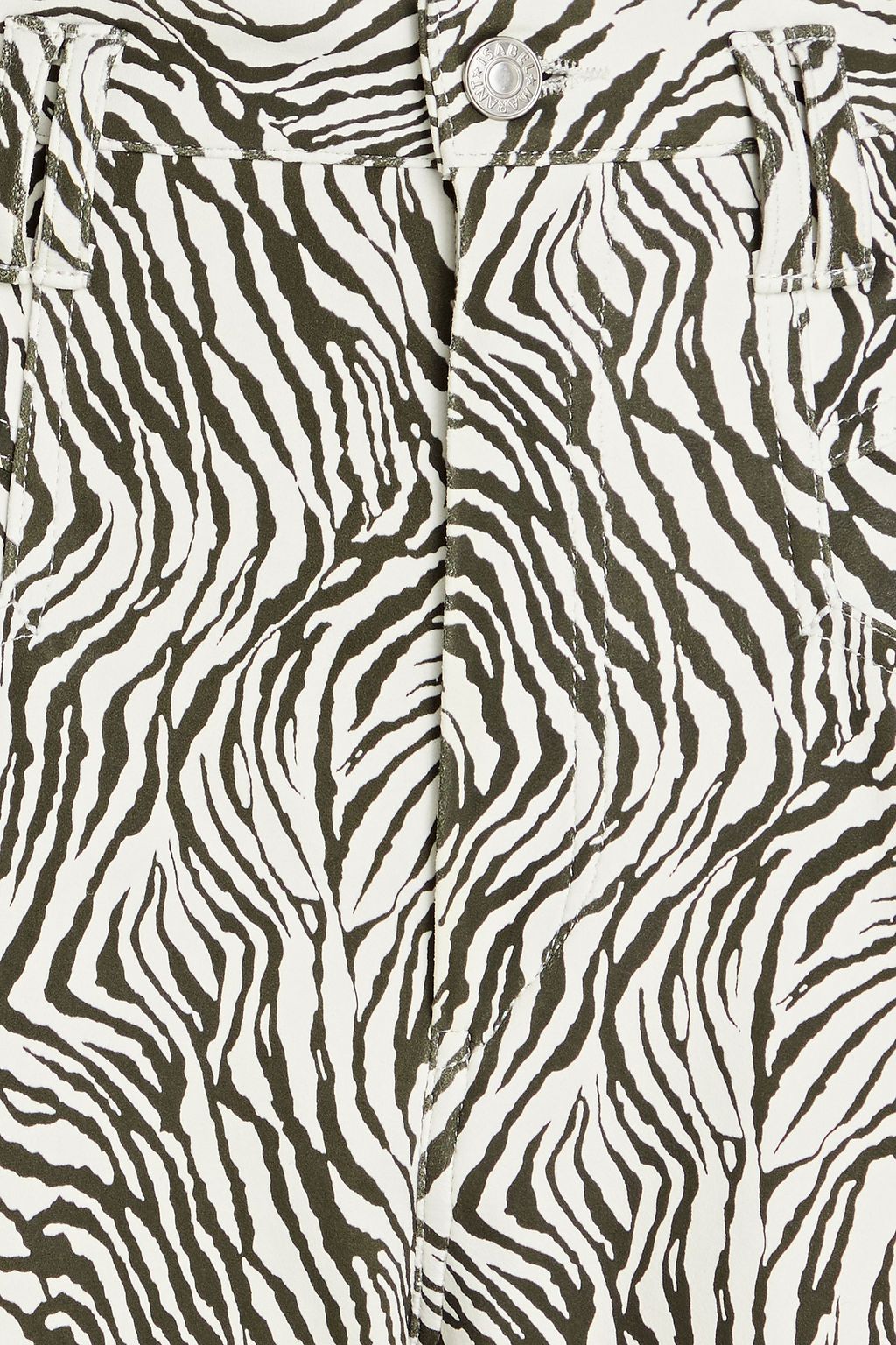 ISABEL MARANT Badeloisa cropped zebra-print leather tapered pants