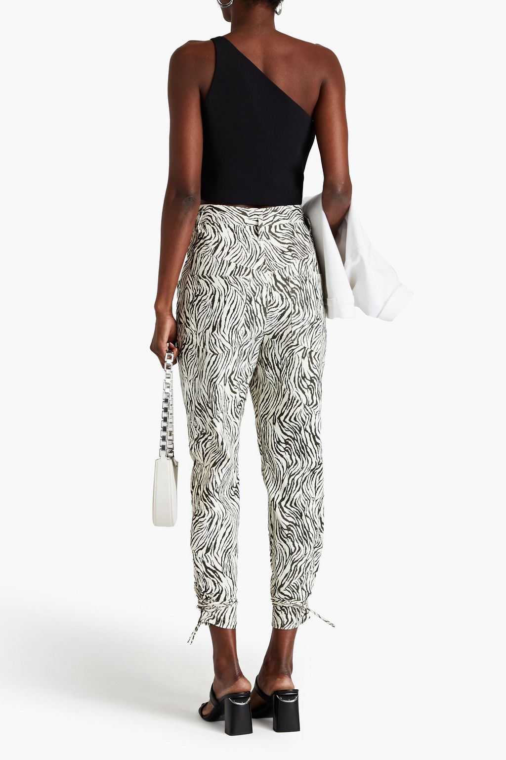 ISABEL MARANT Badeloisa cropped zebra-print leather tapered pants