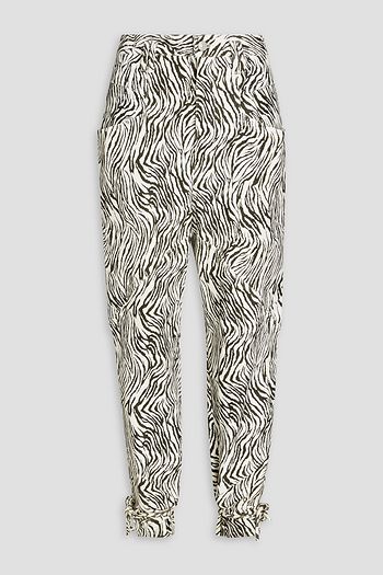 MARNI Cropped floral-print cotton-poplin tapered pants