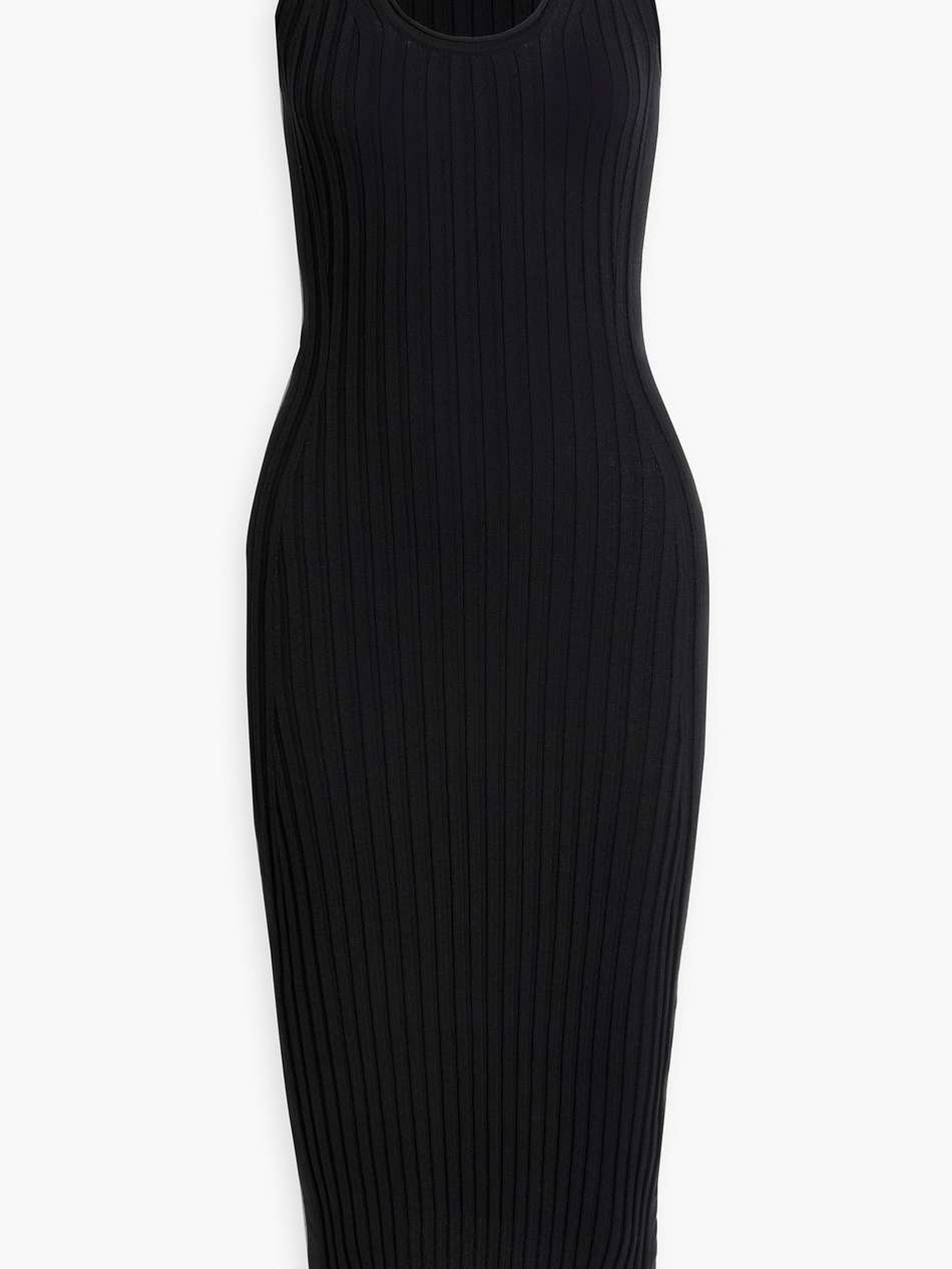 ribbed cotton-blend dress