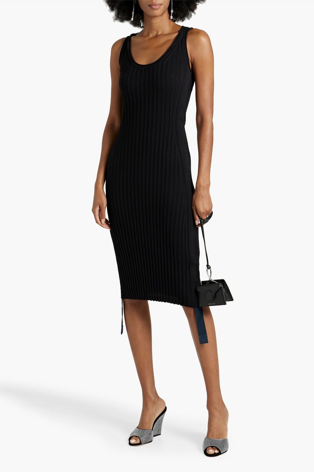 DION LEE Ribbed cotton-blend dress