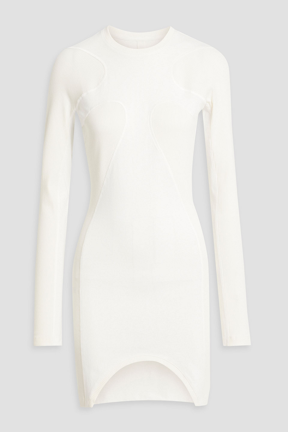 Dion Lee Ribbed Cotton-jersey Mini Dress In Ivory