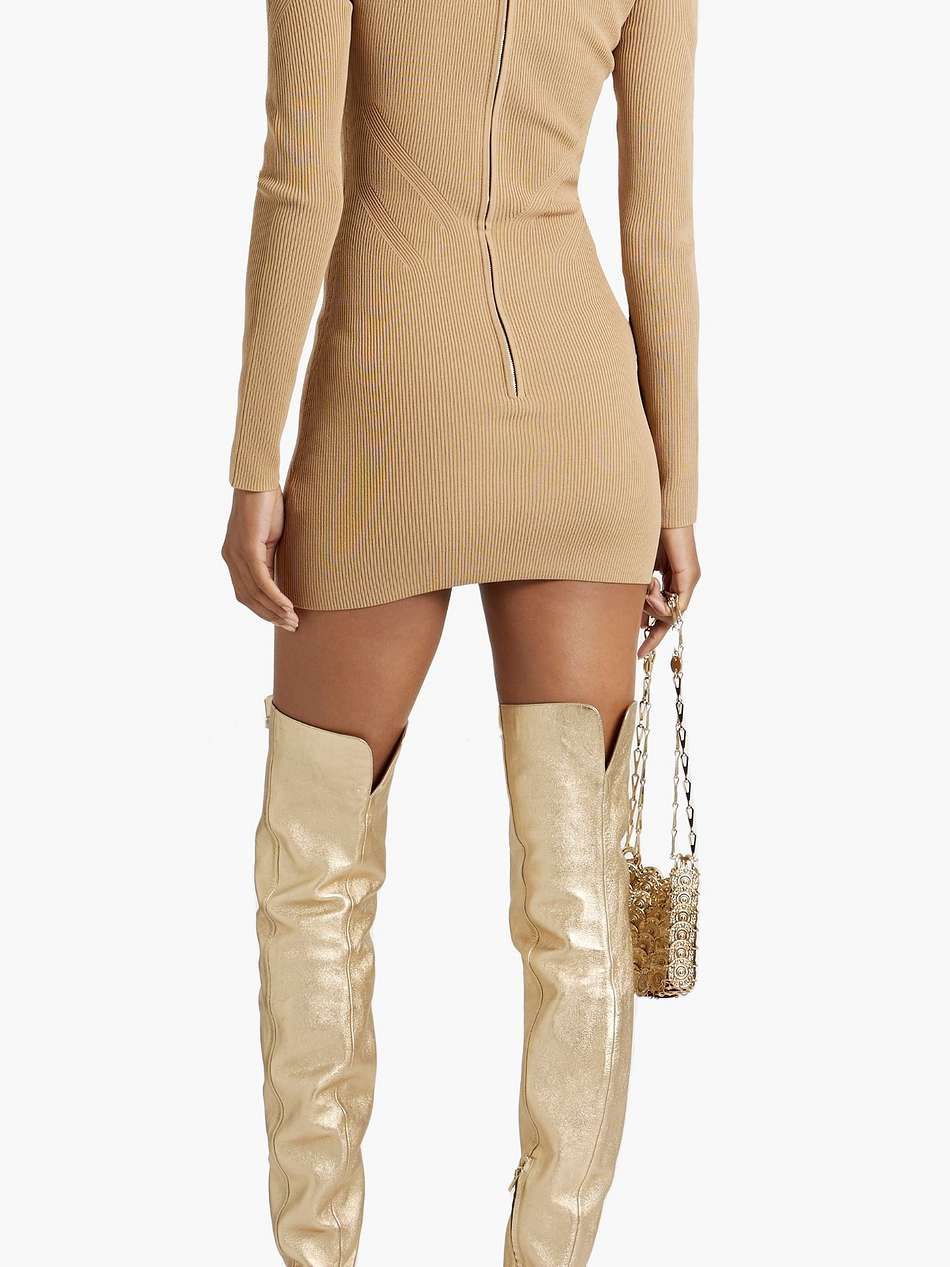 ribbed-knit mini dress