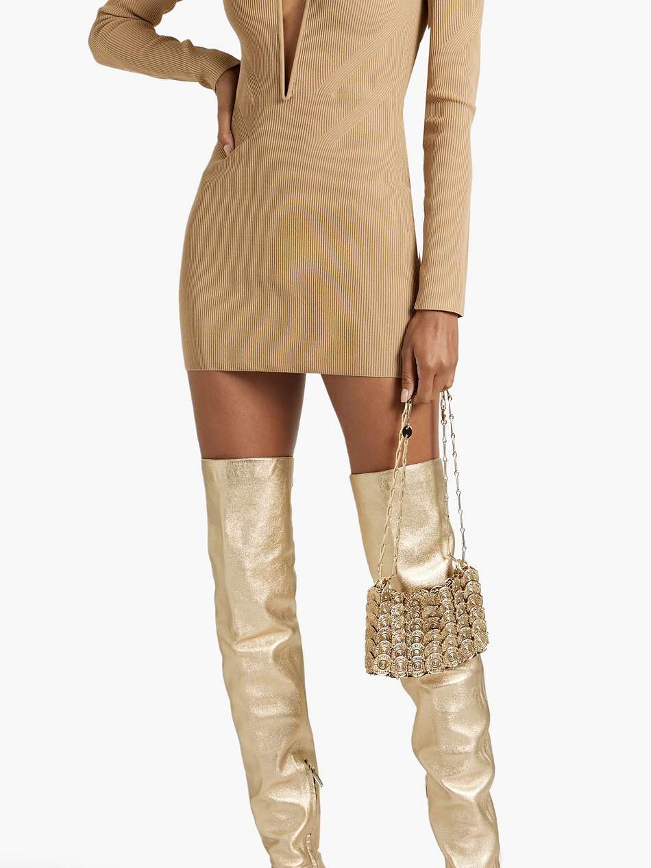 ribbed-knit mini dress