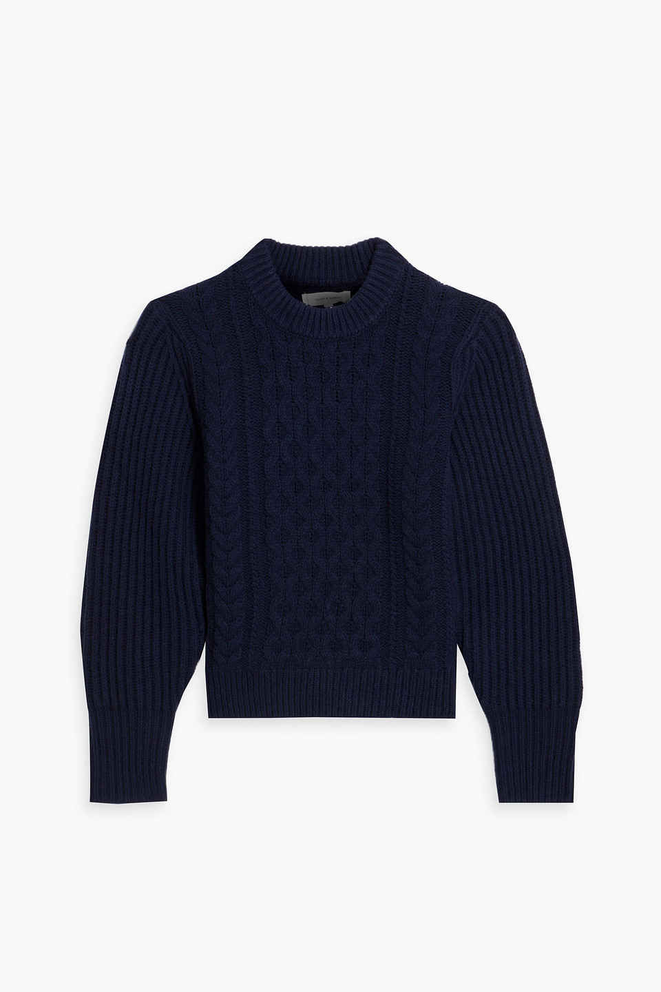 Chinti & Parker Aran Cable-knit Wool Jumper In Navy