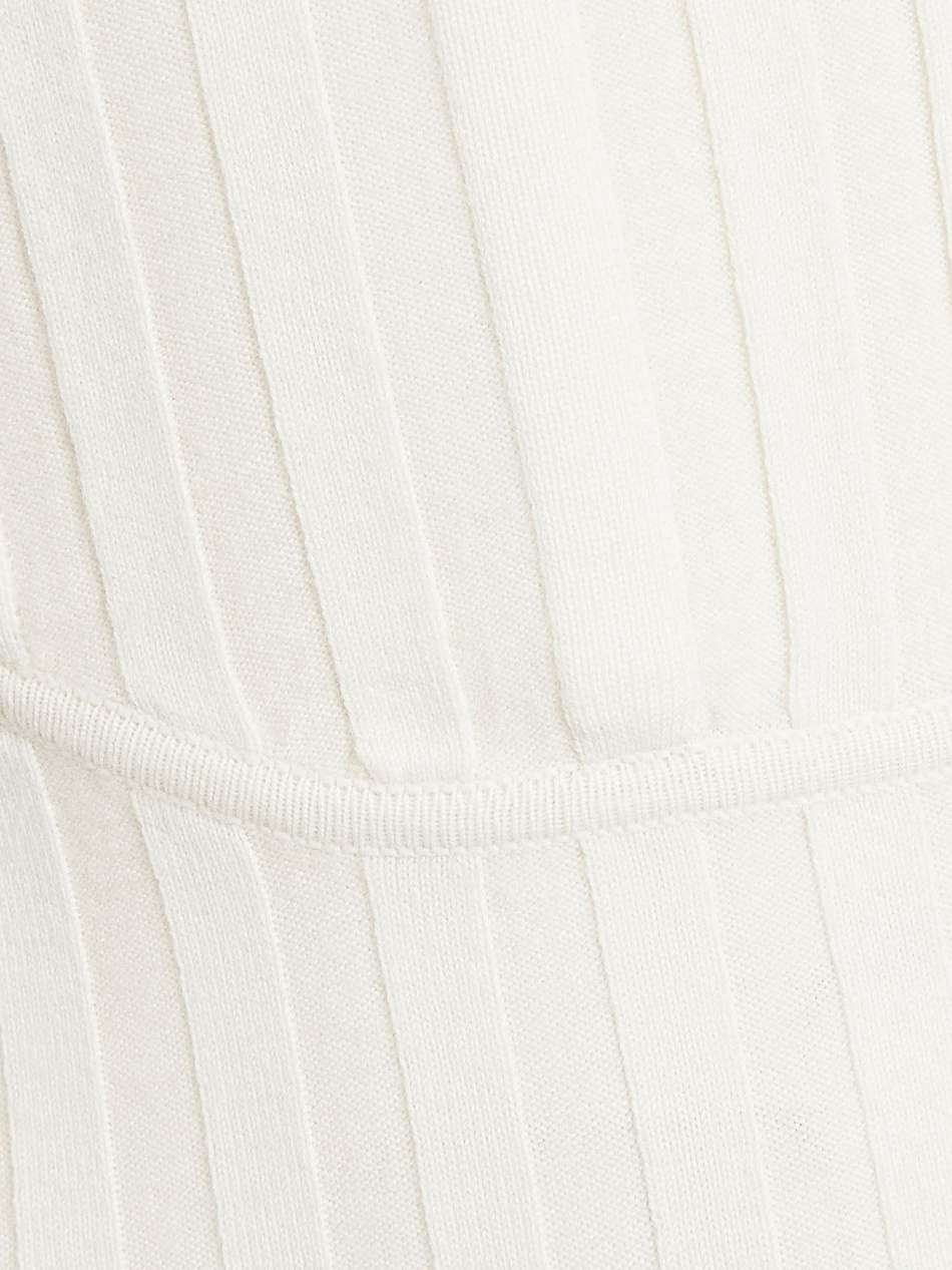 layered ribbed merino wool-blend midi dress