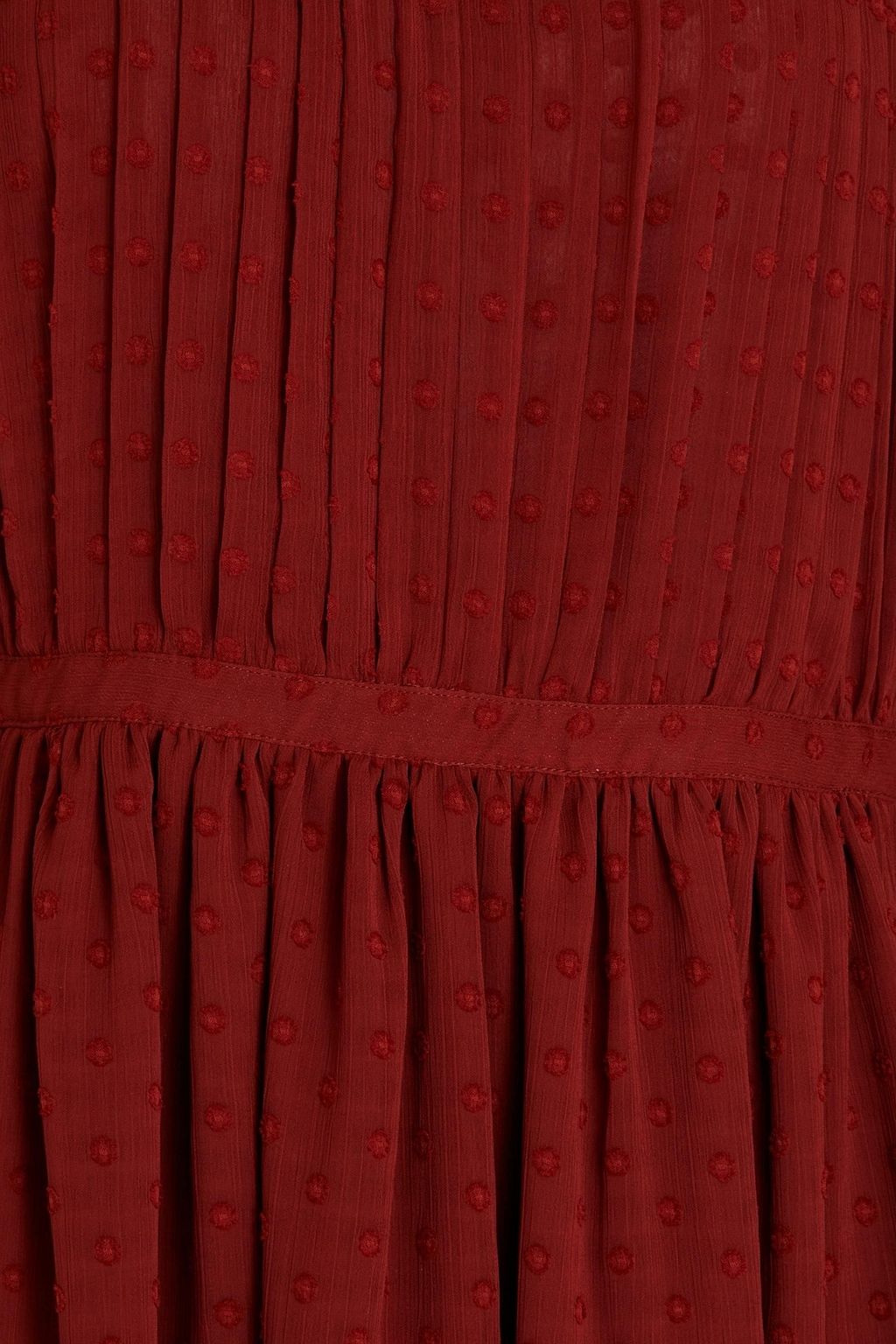 SEE BY CHLOÉ فستان قصير من الكريبون ونسيج منقط بنمط سويسري مزين بكسرات